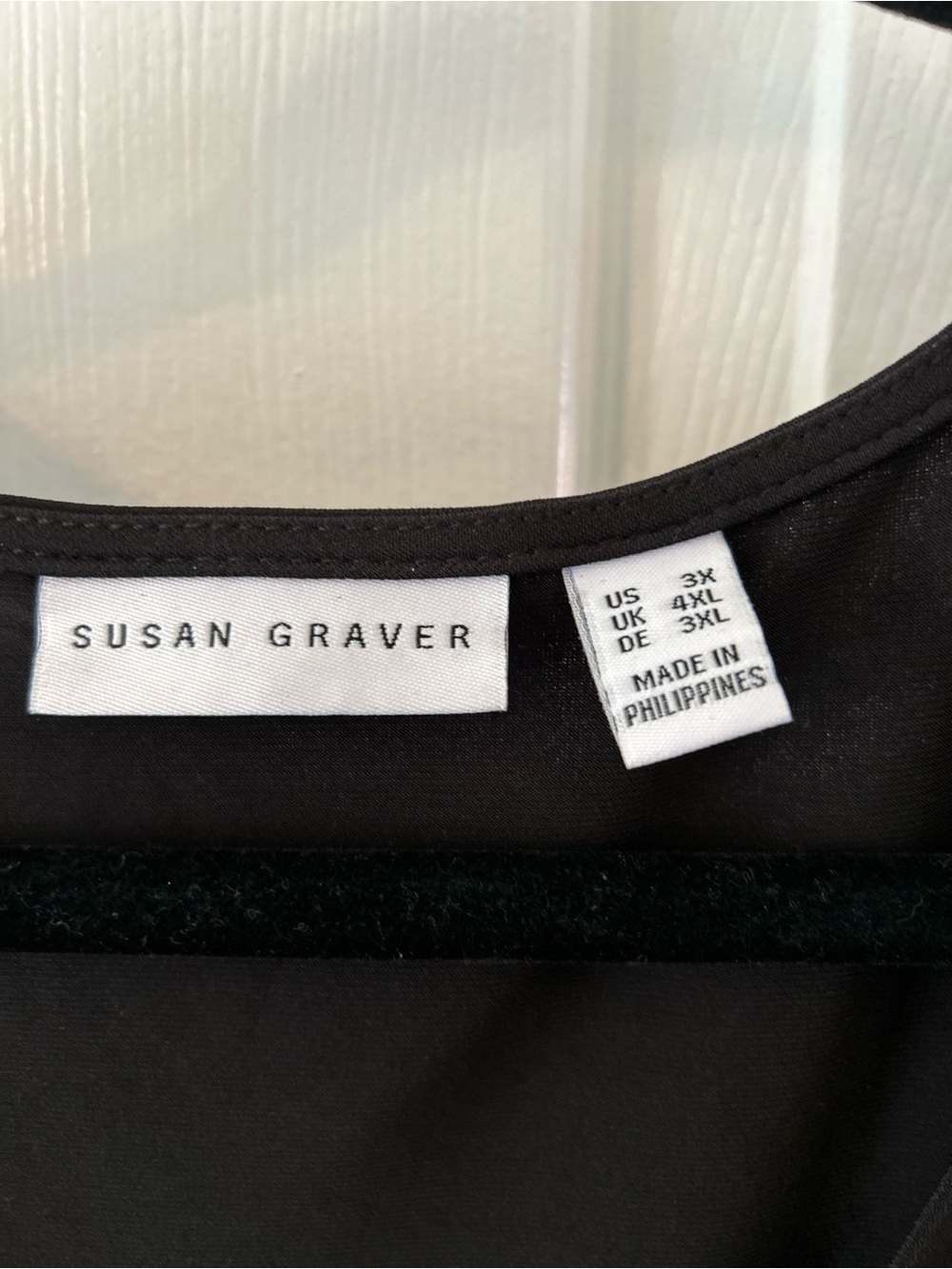 Susan Graver Black V-Neck Tunic with Button Cuffs - Picture 2 of 3